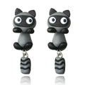 Temperament Fashion Design Party Carrot Raccoon Women Jewelry Korean Earrings Cartoon Stud Earrings 3D Animal Earring