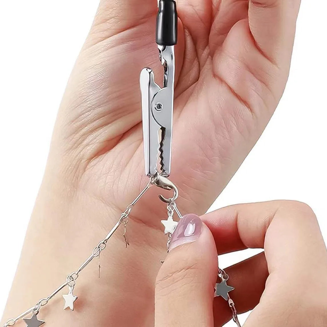 Bracelet Alligator Clip Pliers for Necklace Watch Clasps Jewelry Fastening Tool with Secure Hooking Mechanism