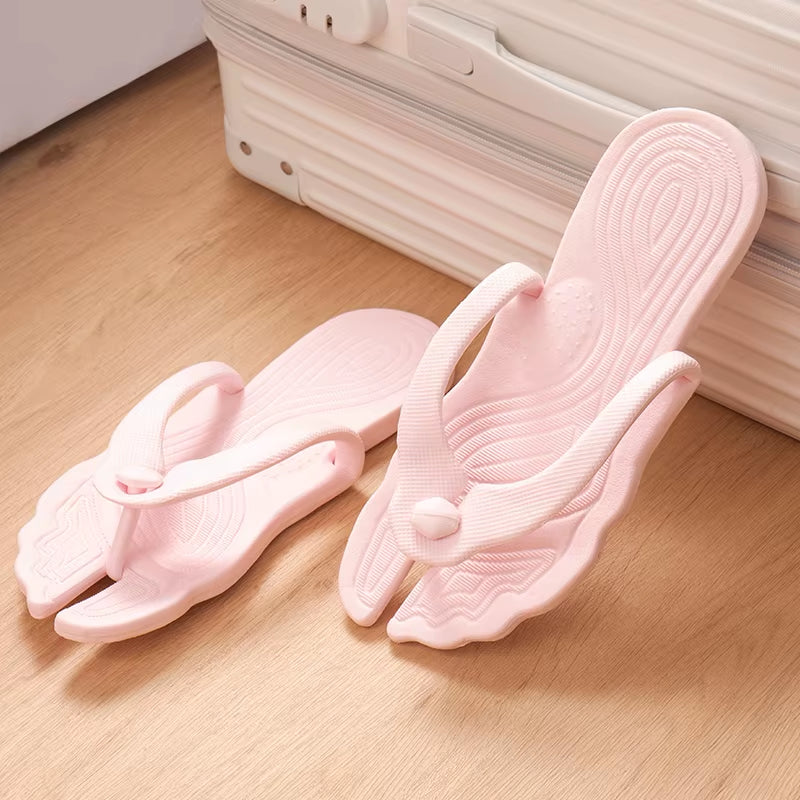 Folding Slippers Trip Travel Portable Slides Women Men Light Home Hotel Salon Homestay Guest Use Sandals Bathing Beach Shoes