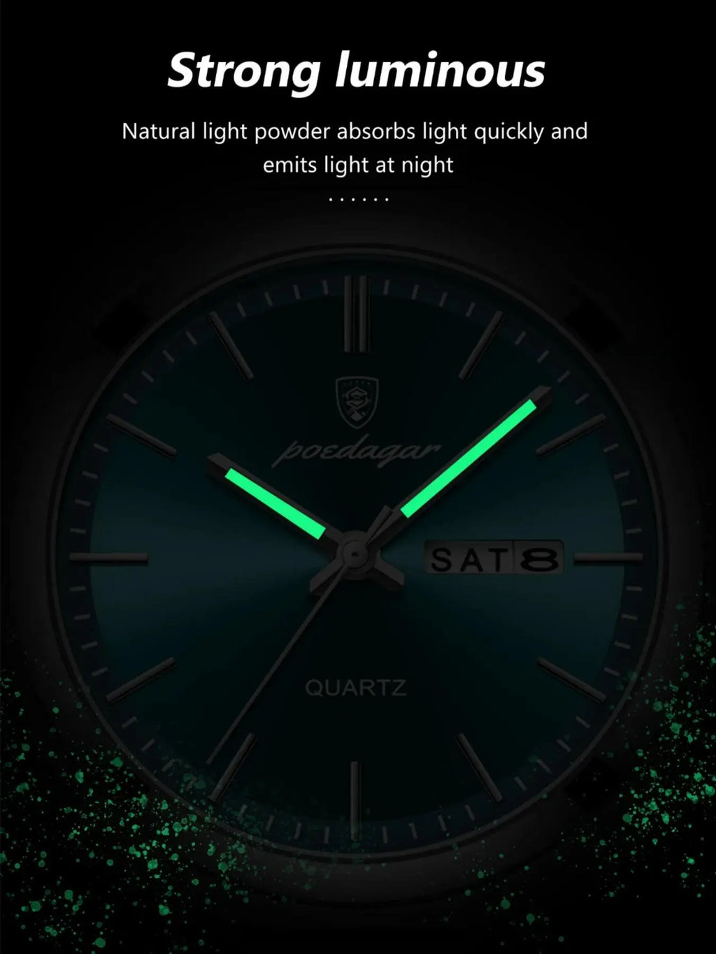 Luxury Men'S Quartz Watch, Luminous Hands, Fashion Square Dial, Date Calendar, 30M Waterproof, Stainless Steel Strap, Business Gift