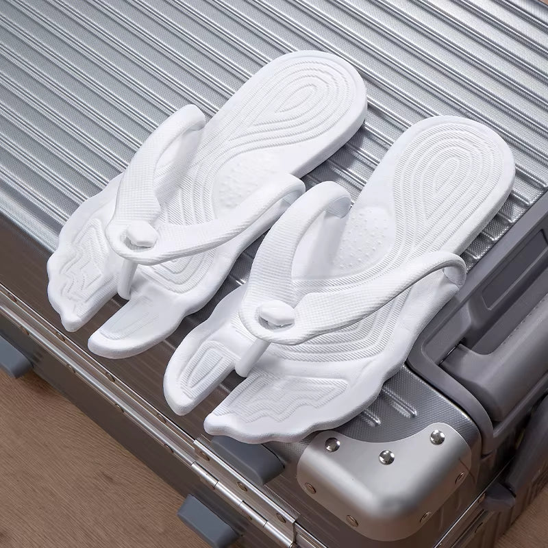 Folding Slippers Trip Travel Portable Slides Women Men Light Home Hotel Salon Homestay Guest Use Sandals Bathing Beach Shoes